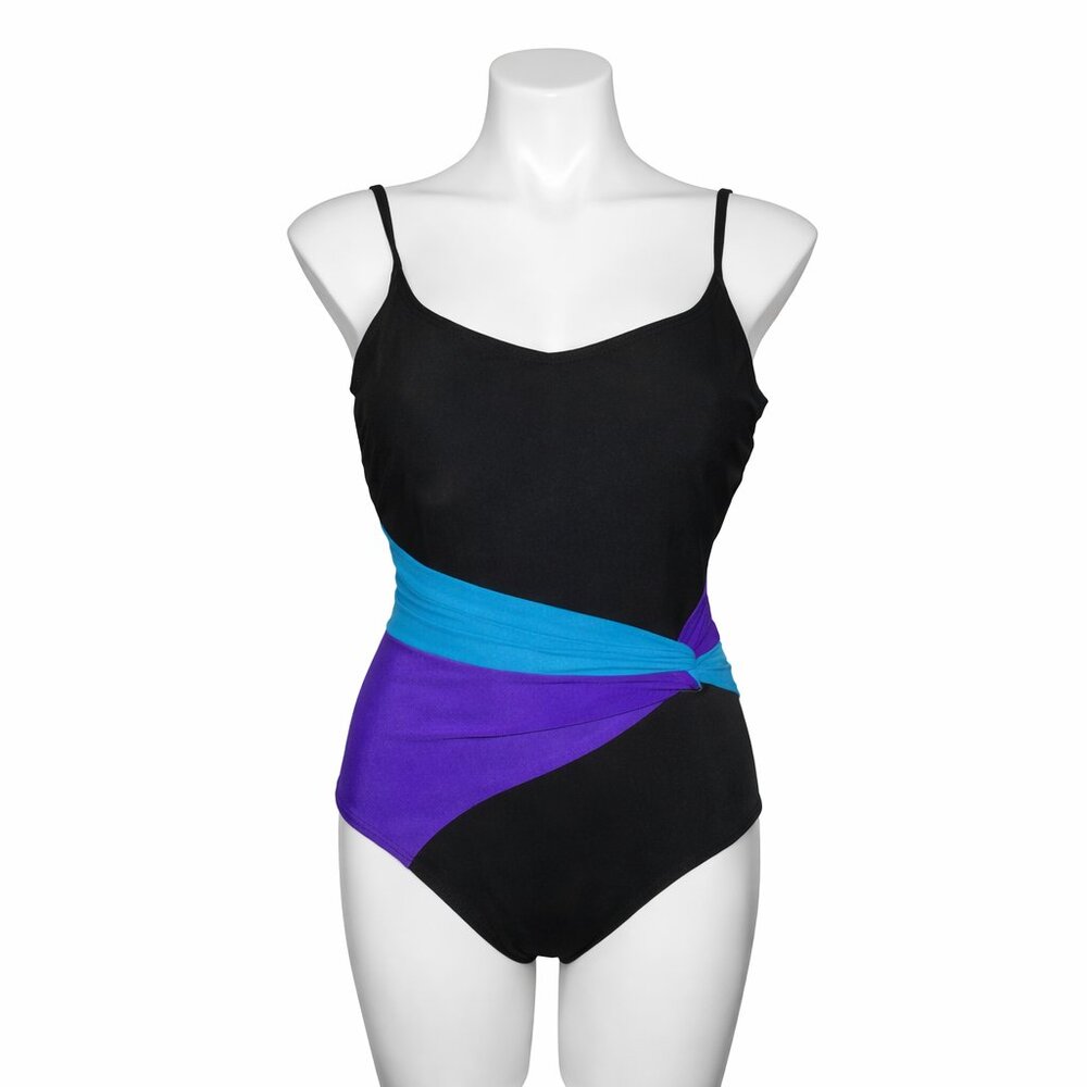 THE SLIMSUIT Black One-Piece Swimsuit Size 12